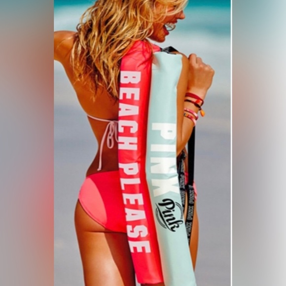 NWT PINK Victoria's Secret Beach Sling Cooler  Can Bag In Seafoam Color - Picture 2 of 3